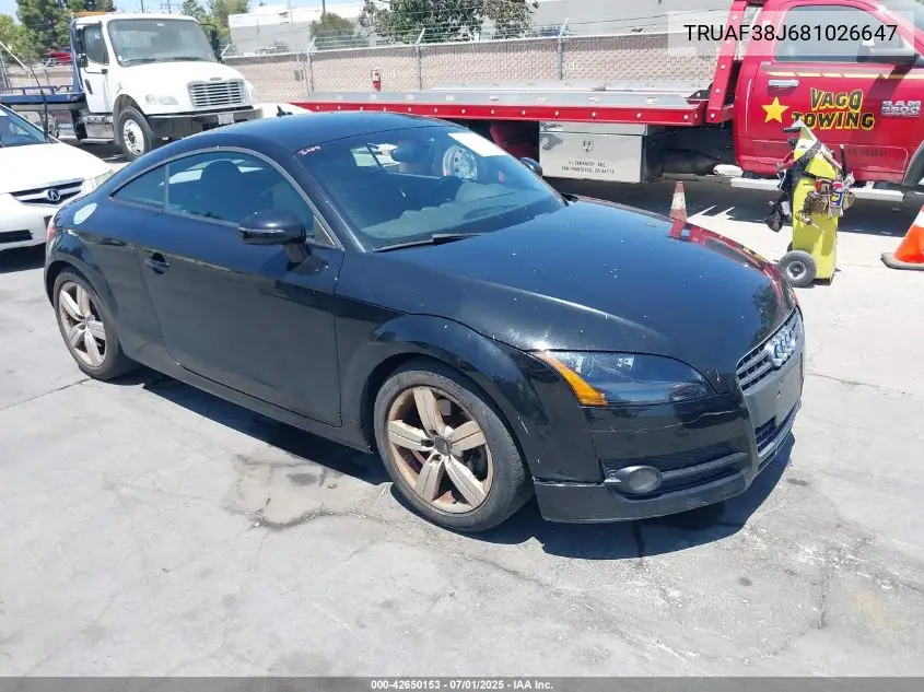 2008 Audi Tt 2.0T VIN: TRUAF38J681026647 Lot: 42650153
