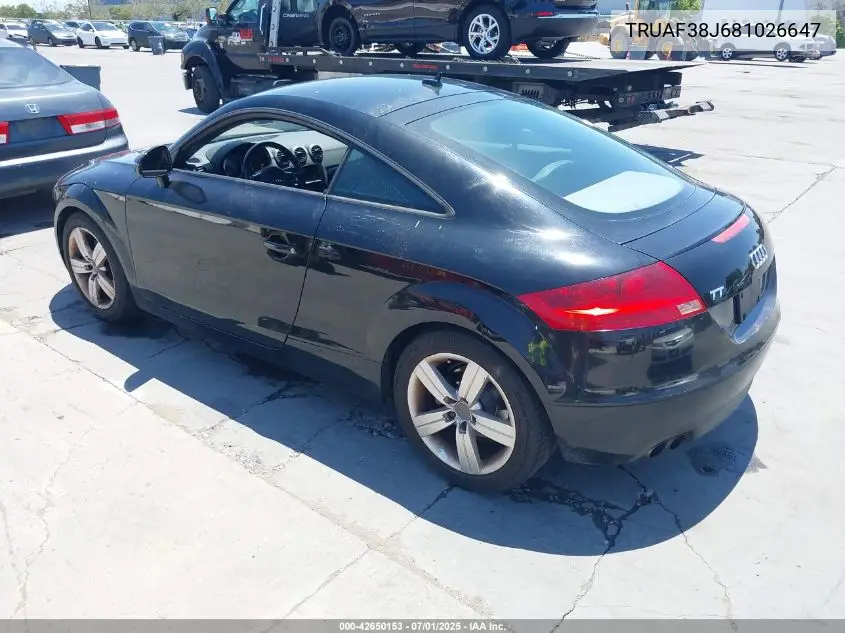 2008 Audi Tt 2.0T VIN: TRUAF38J681026647 Lot: 42650153