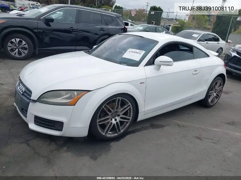 2009 Audi Tt 2.0T VIN: TRUJF38J391008110 Lot: 42105892