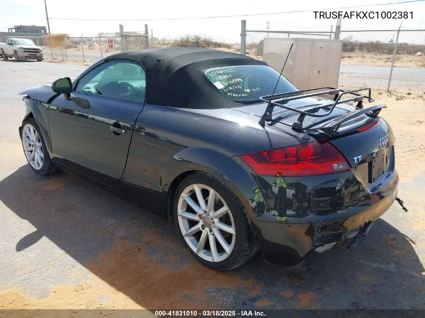2012 Audi Tt 2.0T Premium Plus VIN: TRUSFAFKXC1002381 Lot: 41831010