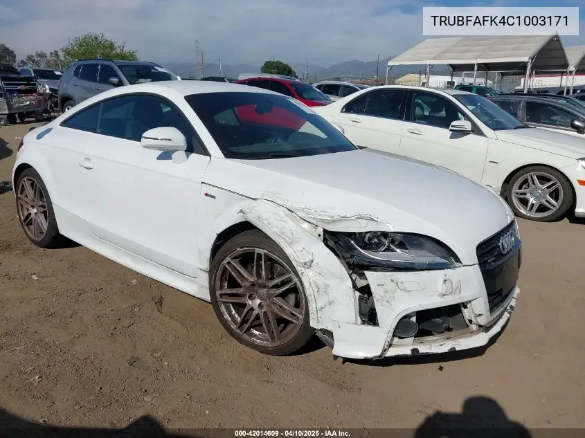2012 Audi Tt 2.0T Premium Plus VIN: TRUBFAFK4C1003171 Lot: 42014609
