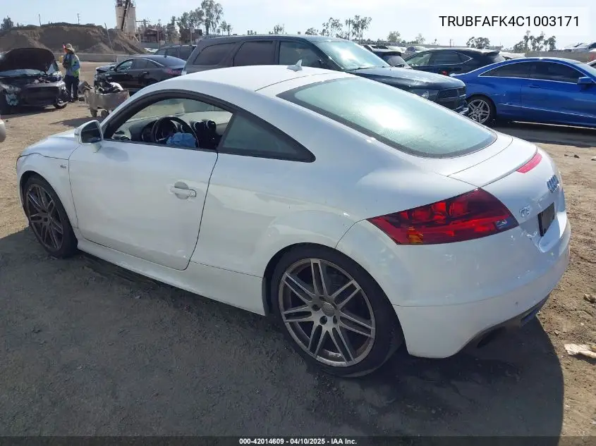 2012 Audi Tt 2.0T Premium Plus VIN: TRUBFAFK4C1003171 Lot: 42014609