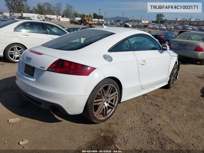 2012 Audi Tt 2.0T Premium Plus VIN: TRUBFAFK4C1003171 Lot: 42014609