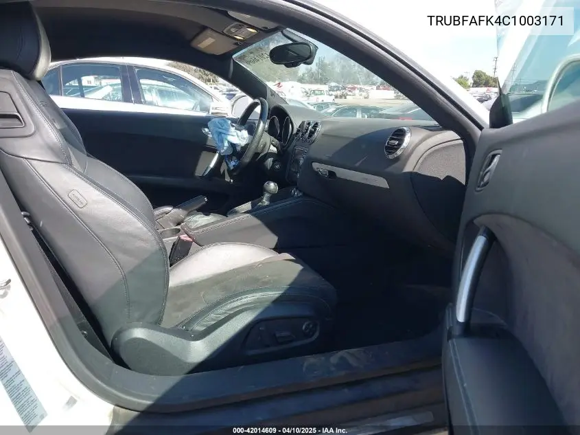 2012 Audi Tt 2.0T Premium Plus VIN: TRUBFAFK4C1003171 Lot: 42014609