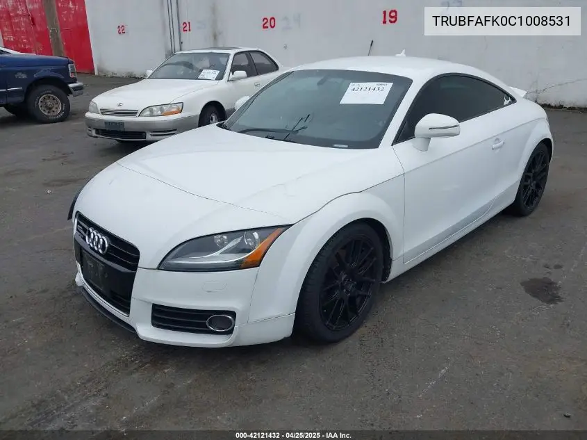 2012 Audi Tt 2.0T Premium Plus VIN: TRUBFAFK0C1008531 Lot: 42121432