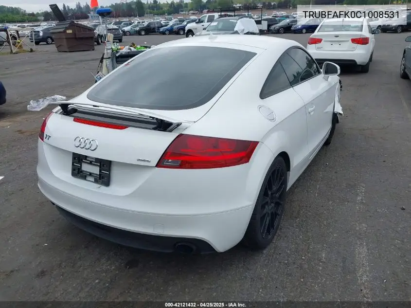2012 Audi Tt 2.0T Premium Plus VIN: TRUBFAFK0C1008531 Lot: 42121432