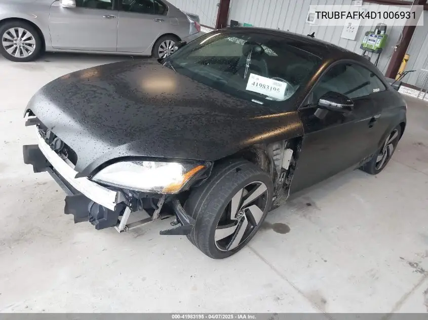 2013 Audi Tt 2.0T Premium Plus VIN: TRUBFAFK4D1006931 Lot: 41983195
