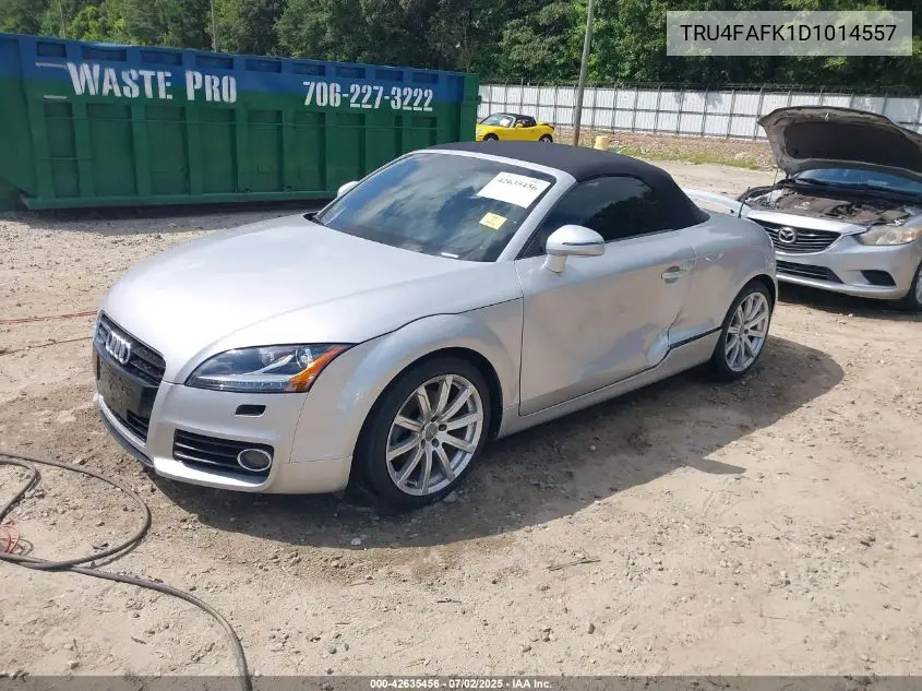 2013 Audi Tt 2.0T Premium Plus VIN: TRU4FAFK1D1014557 Lot: 42635456
