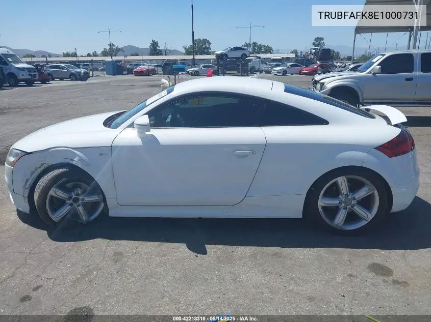 2014 Audi Tt 2.0T VIN: TRUBFAFK8E1000731 Lot: 42218318