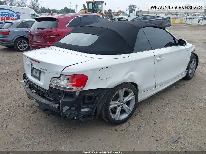 2008 BMW 128I VIN: WBAUN13508VH80273 Lot: 42280494