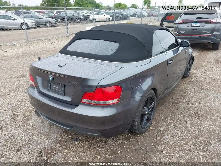 2008 BMW 135I VIN: WBAUN93548VF54817 Lot: 42321746