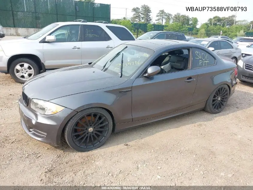2008 BMW 128I VIN: WBAUP73588VF08793 Lot: 42422660