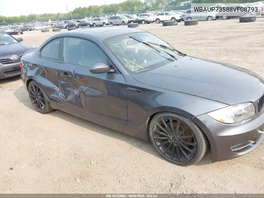 2008 BMW 128I VIN: WBAUP73588VF08793 Lot: 42422660