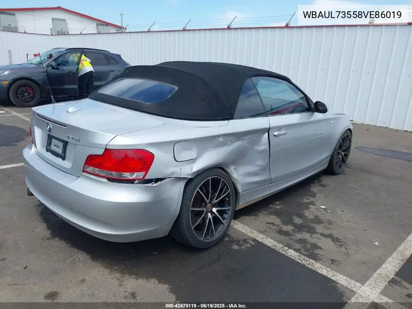 2008 BMW 128I VIN: WBAUL73558VE86019 Lot: 42475119