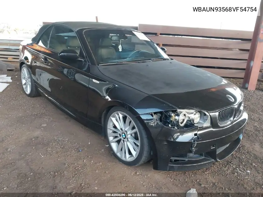 2008 BMW 135I VIN: WBAUN93568VF54754 Lot: 42508290