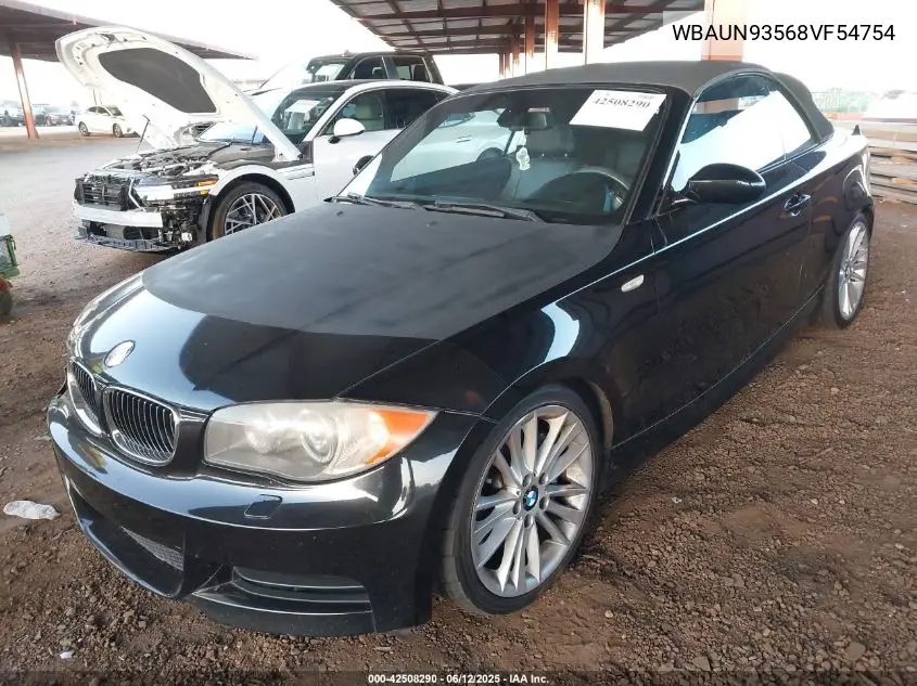 2008 BMW 135I VIN: WBAUN93568VF54754 Lot: 42508290