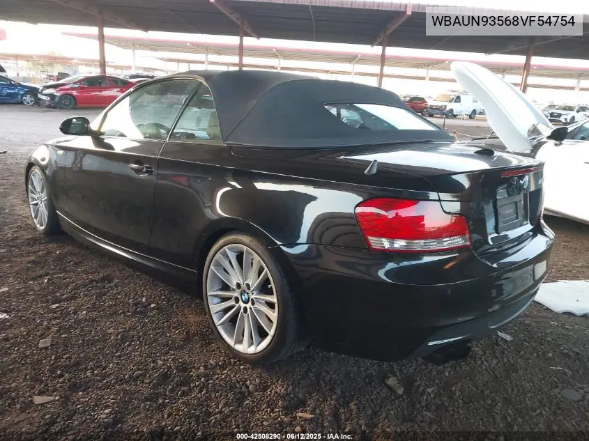 2008 BMW 135I VIN: WBAUN93568VF54754 Lot: 42508290