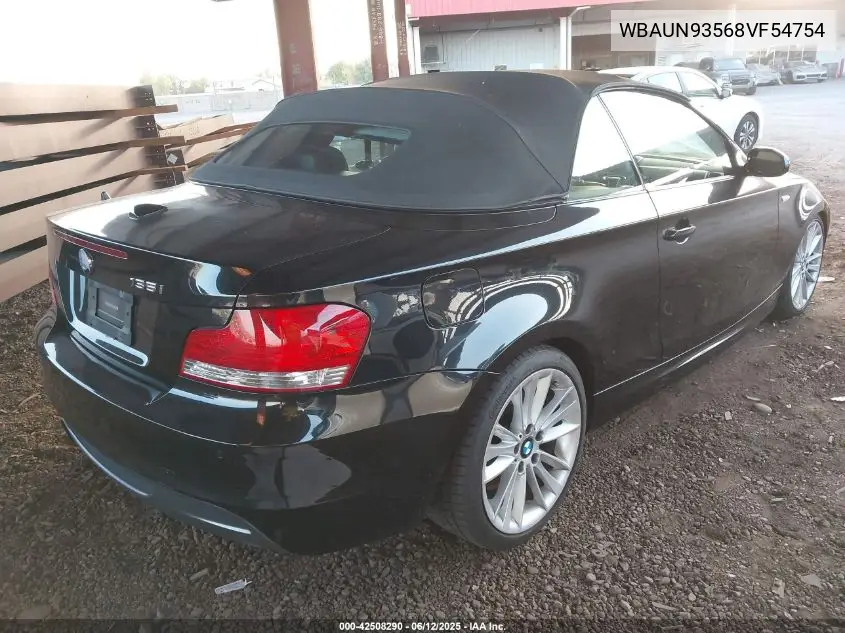 2008 BMW 135I VIN: WBAUN93568VF54754 Lot: 42508290