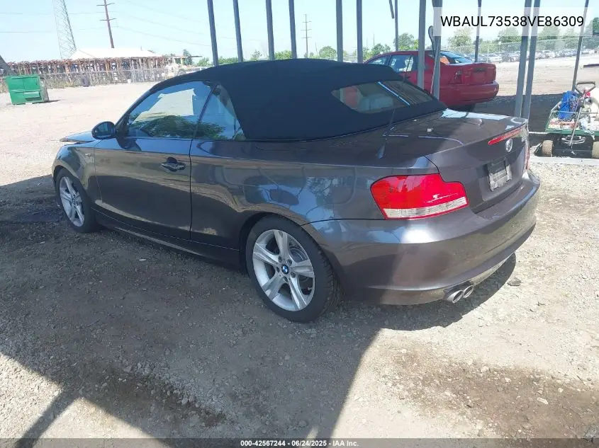 2008 BMW 128I VIN: WBAUL73538VE86309 Lot: 42567244