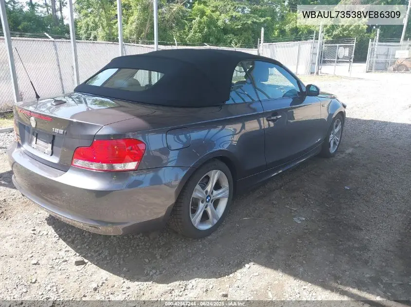 2008 BMW 128I VIN: WBAUL73538VE86309 Lot: 42567244