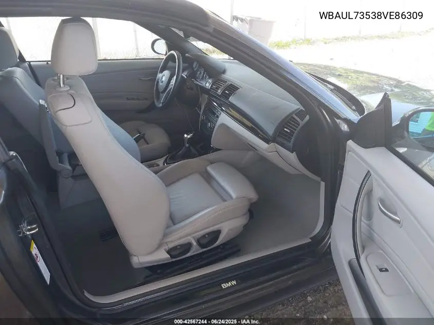 2008 BMW 128I VIN: WBAUL73538VE86309 Lot: 42567244