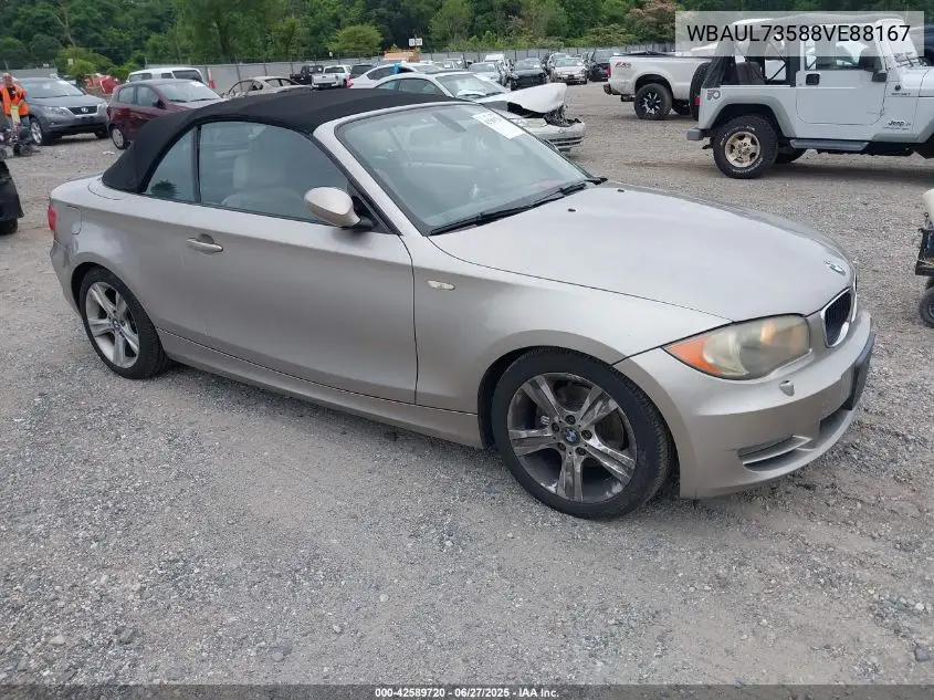 2008 BMW 128I VIN: WBAUL73588VE88167 Lot: 42589720