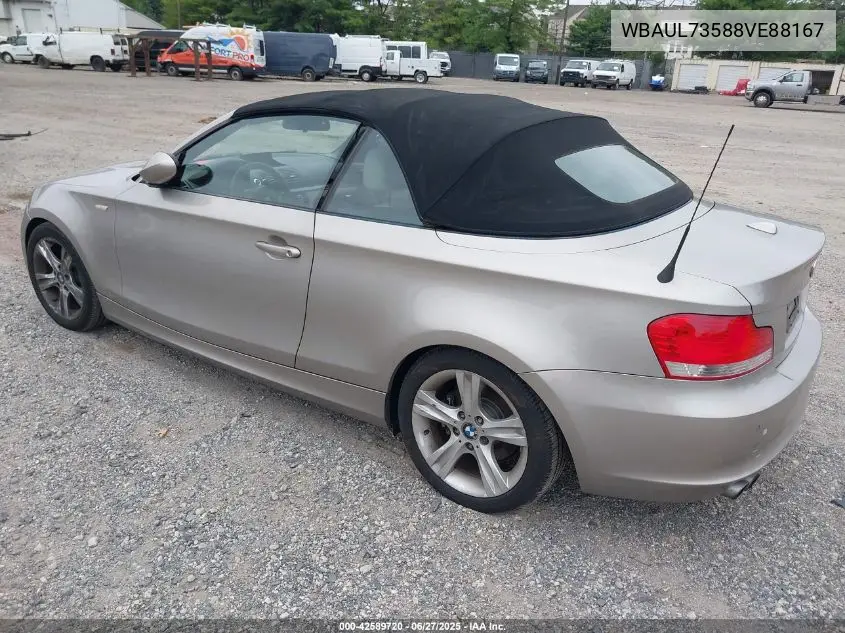 2008 BMW 128I VIN: WBAUL73588VE88167 Lot: 42589720