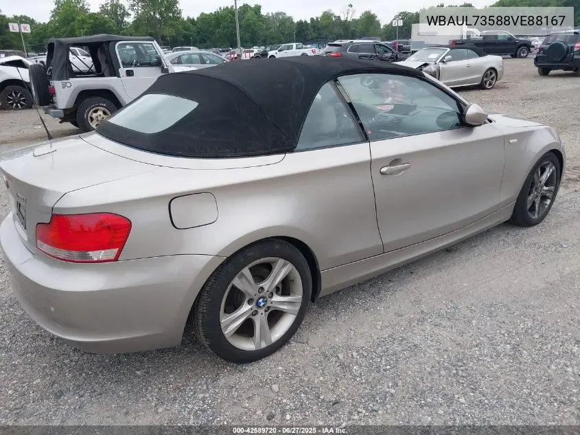 2008 BMW 128I VIN: WBAUL73588VE88167 Lot: 42589720