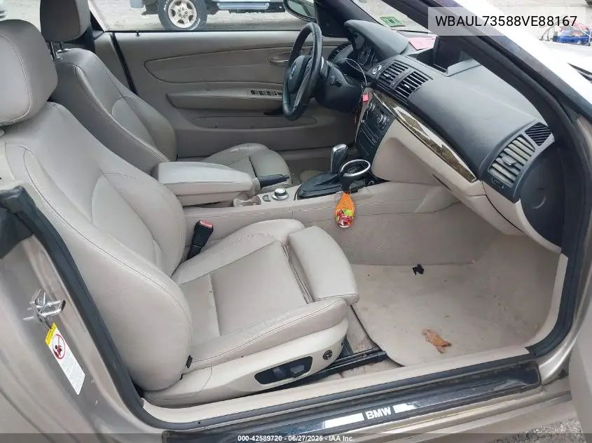 2008 BMW 128I VIN: WBAUL73588VE88167 Lot: 42589720