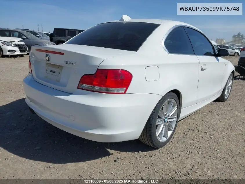 2009 BMW 128 I VIN: WBAUP73509VK75748 Lot: 12310089