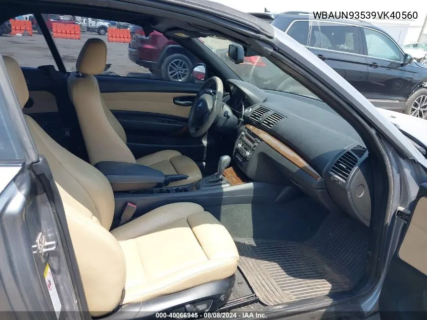 2009 BMW 135I VIN: WBAUN93539VK40560 Lot: 40066945