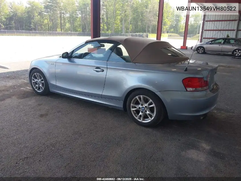 2009 BMW 128I VIN: WBAUN13549VH80522 Lot: 42468682