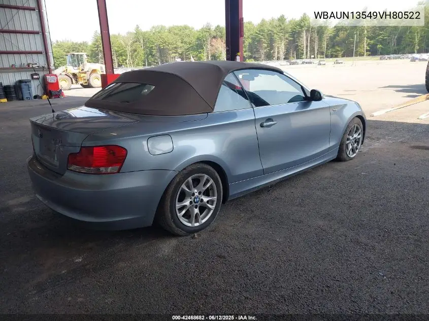2009 BMW 128I VIN: WBAUN13549VH80522 Lot: 42468682