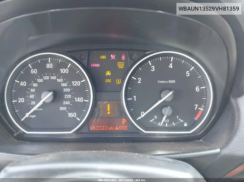 2009 BMW 128I VIN: WBAUN13529VH81359 Lot: 42531593