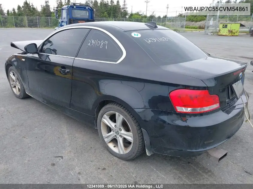 2012 BMW 128 I VIN: WBAUP7C55CVM54861 Lot: 12341089
