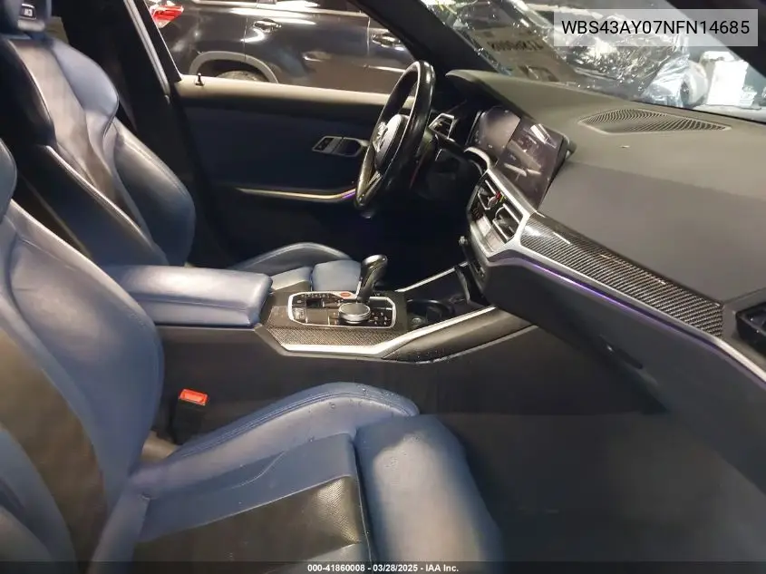 2022 BMW M3 Competition xDrive VIN: WBS43AY07NFN14685 Lot: 41860008