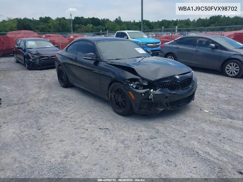 2015 BMW 2 Series M235I xDrive VIN: WBA1J9C50FVX98702 Lot: 42595752