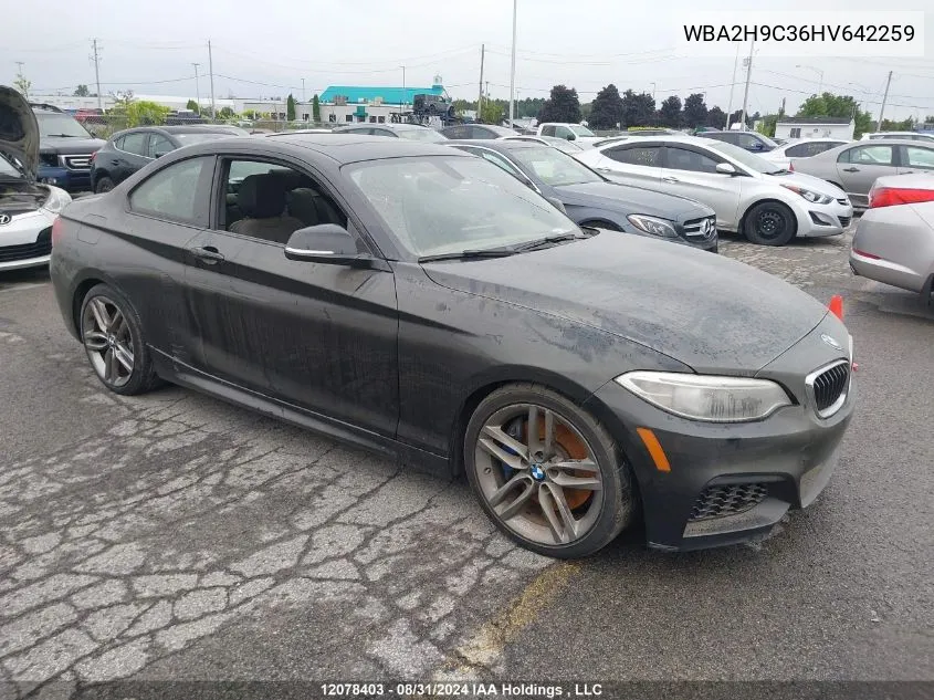 2017 BMW 230Xi VIN: WBA2H9C36HV642259 Lot: 12078403