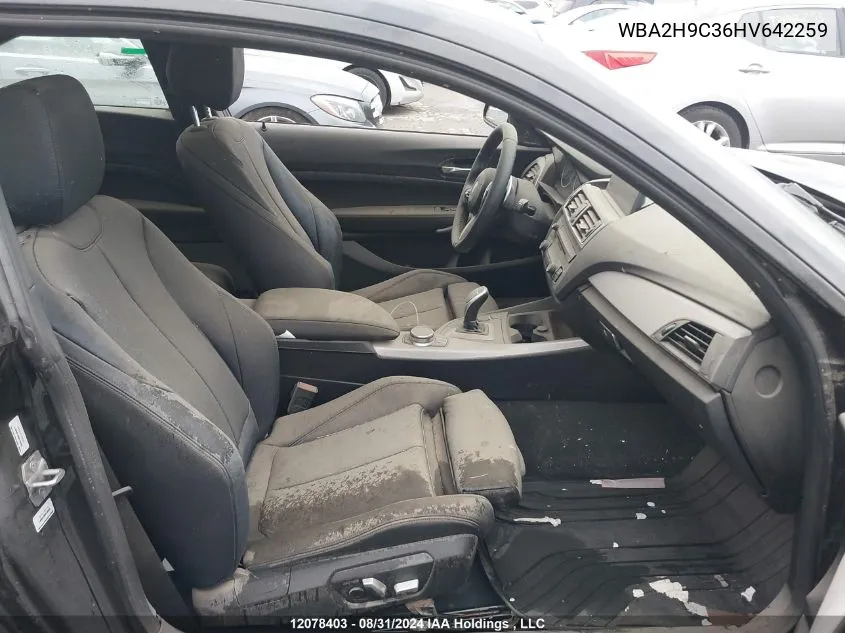 2017 BMW 230Xi VIN: WBA2H9C36HV642259 Lot: 12078403