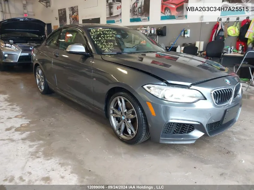 2017 BMW M240I VIN: WBA2G3C34H7A25515 Lot: 12099006