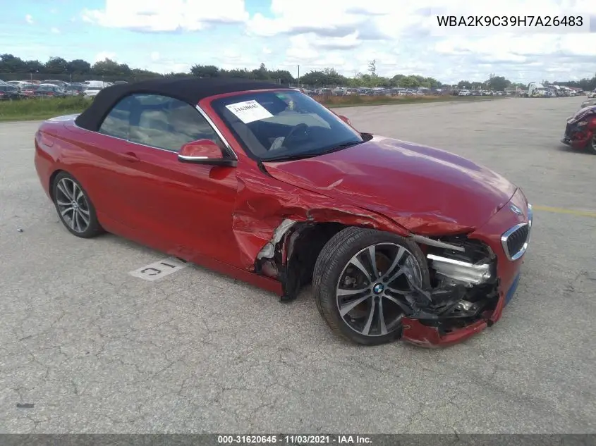 2017 BMW 230I VIN: WBA2K9C39H7A26483 Lot: 31620645