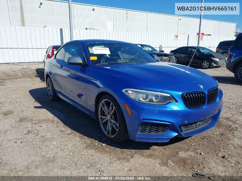 2017 BMW 2 Series M240I VIN: WBA2G1C58HV665161 Lot: 41394918