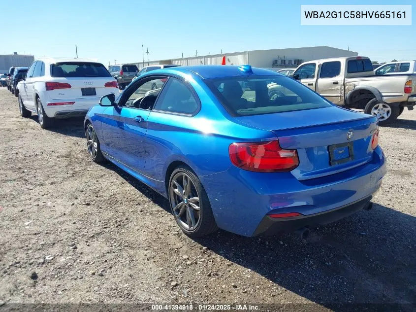 2017 BMW 2 Series M240I VIN: WBA2G1C58HV665161 Lot: 41394918
