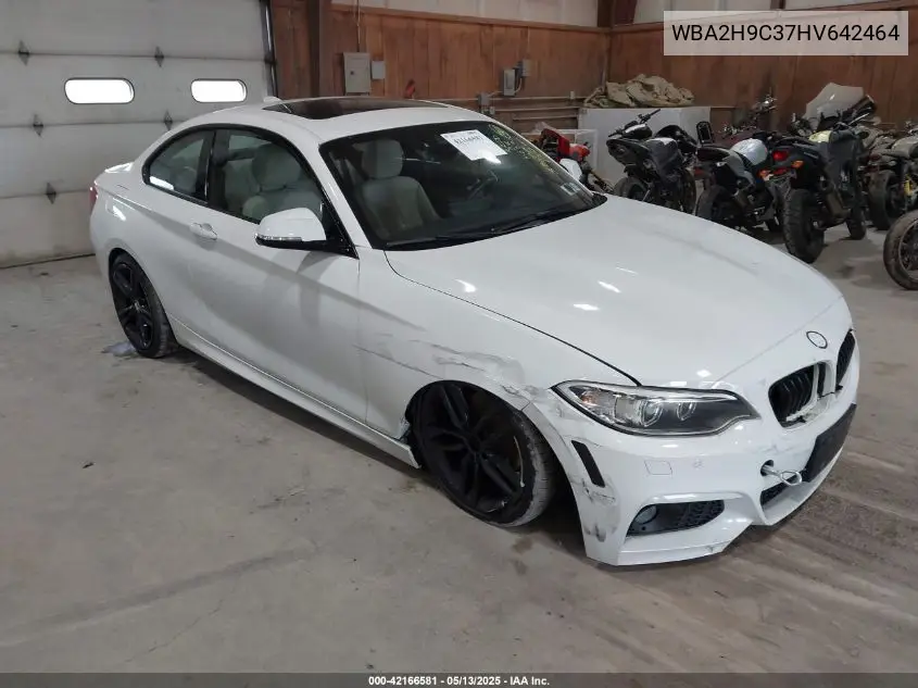 2017 BMW 230I xDrive VIN: WBA2H9C37HV642464 Lot: 42166581