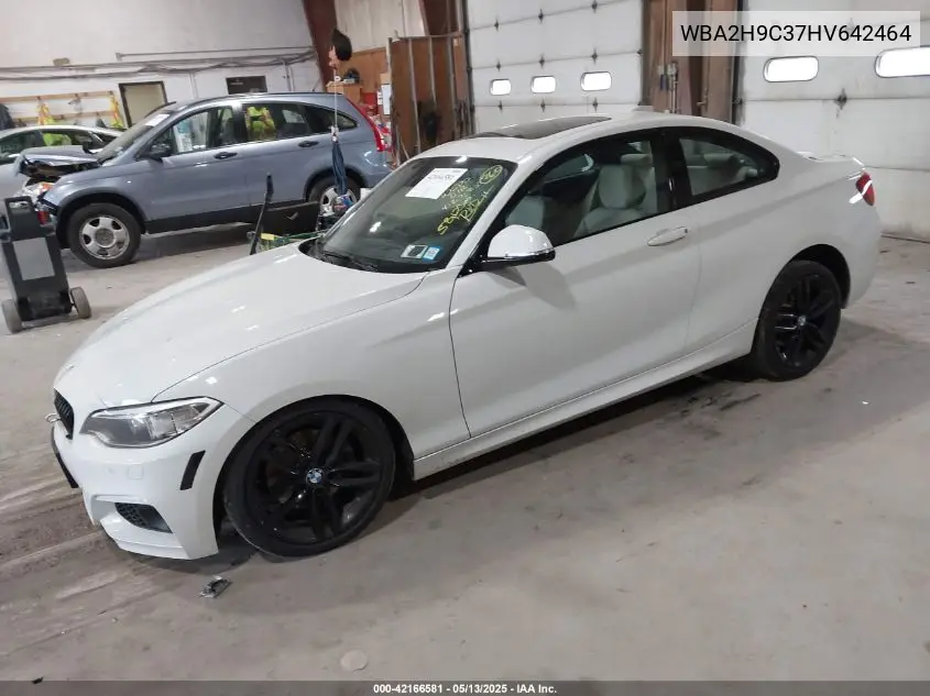 2017 BMW 230I xDrive VIN: WBA2H9C37HV642464 Lot: 42166581