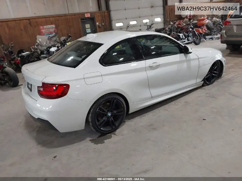2017 BMW 230I xDrive VIN: WBA2H9C37HV642464 Lot: 42166581