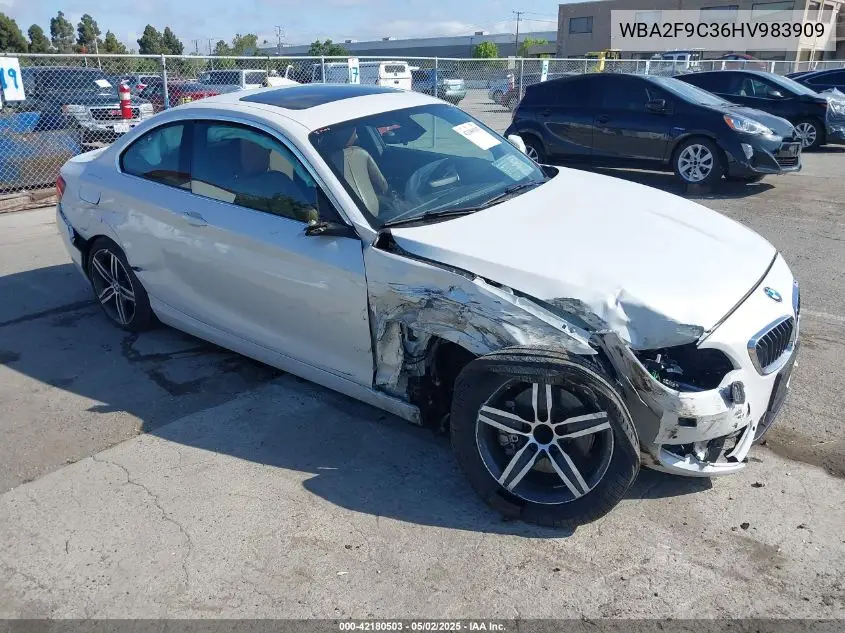 2017 BMW 230I VIN: WBA2F9C36HV983909 Lot: 42180503