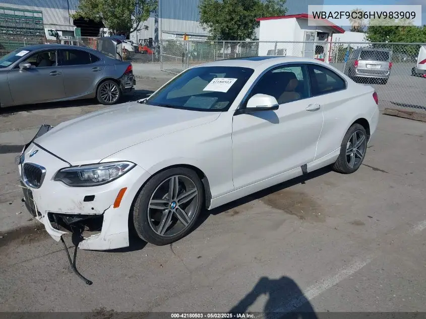 2017 BMW 230I VIN: WBA2F9C36HV983909 Lot: 42180503