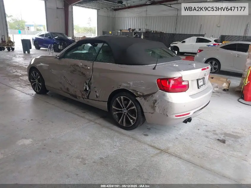 2017 BMW 230I VIN: WBA2K9C53HV647177 Lot: 42241161