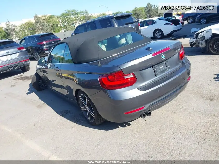 2017 BMW 230I VIN: WBA2K9C34H7A26309 Lot: 42304310